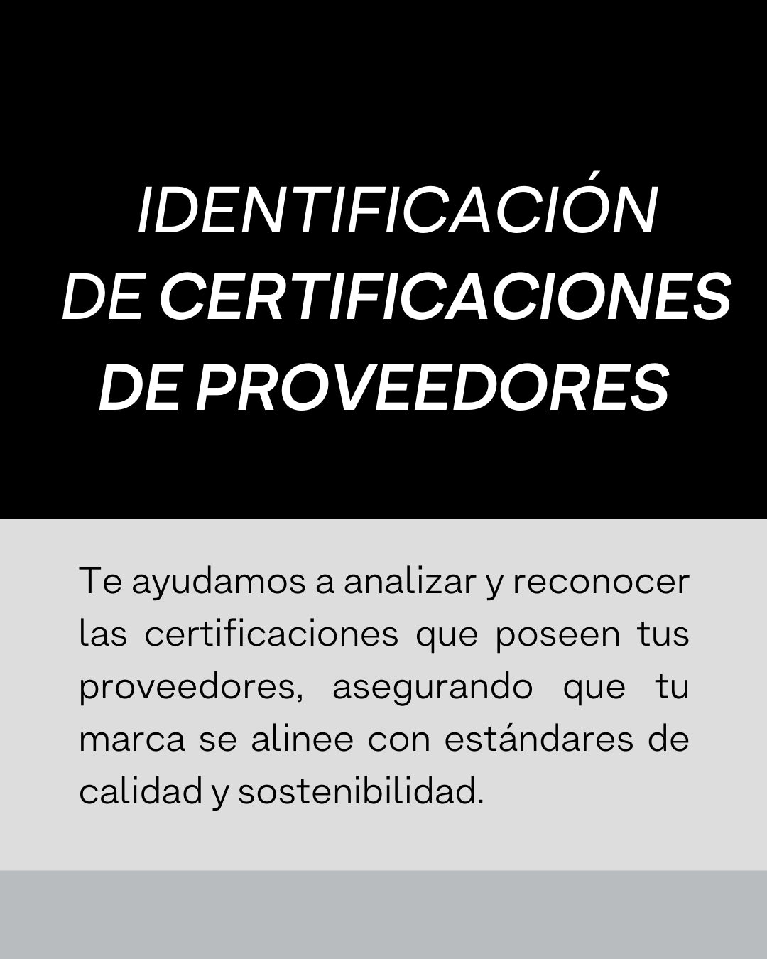 IDENTIFICACIÓN DE CERTIFICACIONES DE PROVEEDORES