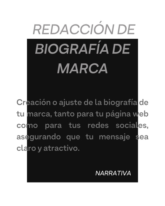 REDACCIÓN DE BIOGRAFÍA DE MARCA