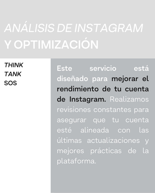 ANÁLISIS DE INSTAGRAM | OPTIMIZAR