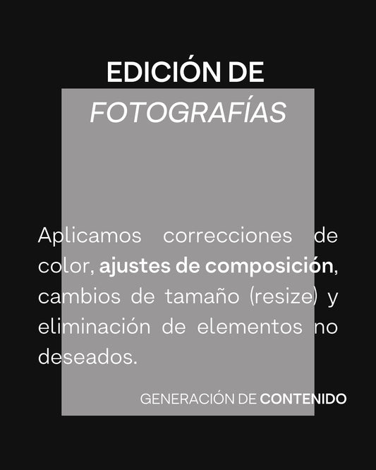 EDICIÓN DE FOTOGRAFÍAS